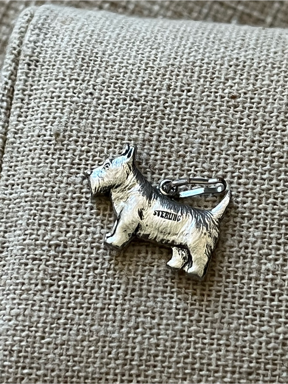 Sterling Silver Scottish Terrier Dog Charm Pendant - Silver
